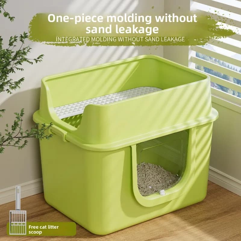 Extra Large Fully Enclosed Odor Control Anti Splash Maine Coon Cat Litterbox Double Layer Cat Toilet Cat Litter Box Cat Supplies