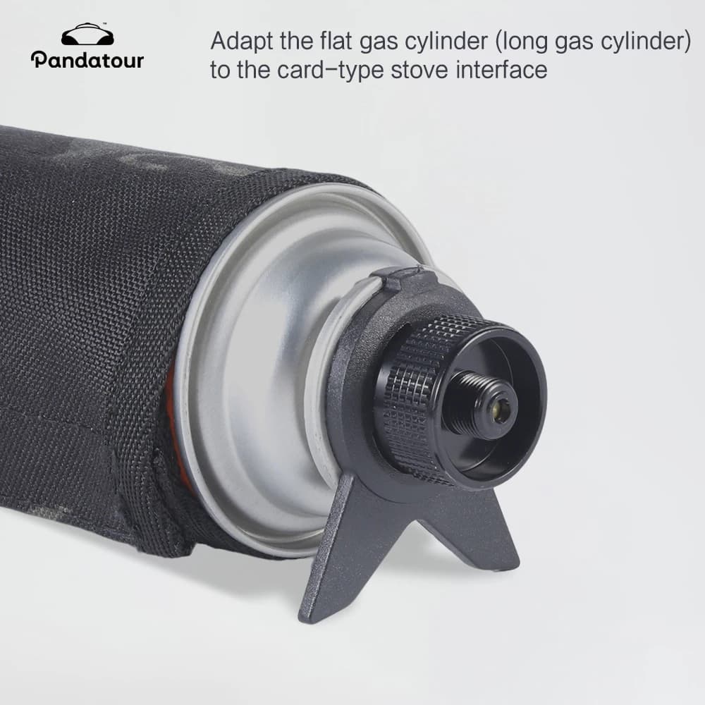 Adattatore Convertitore per Bombole di Gas Butano Pandatour con Supporto, Adattatore per Conversione Testa Cartuccia Gas per Campeggio e Picnic