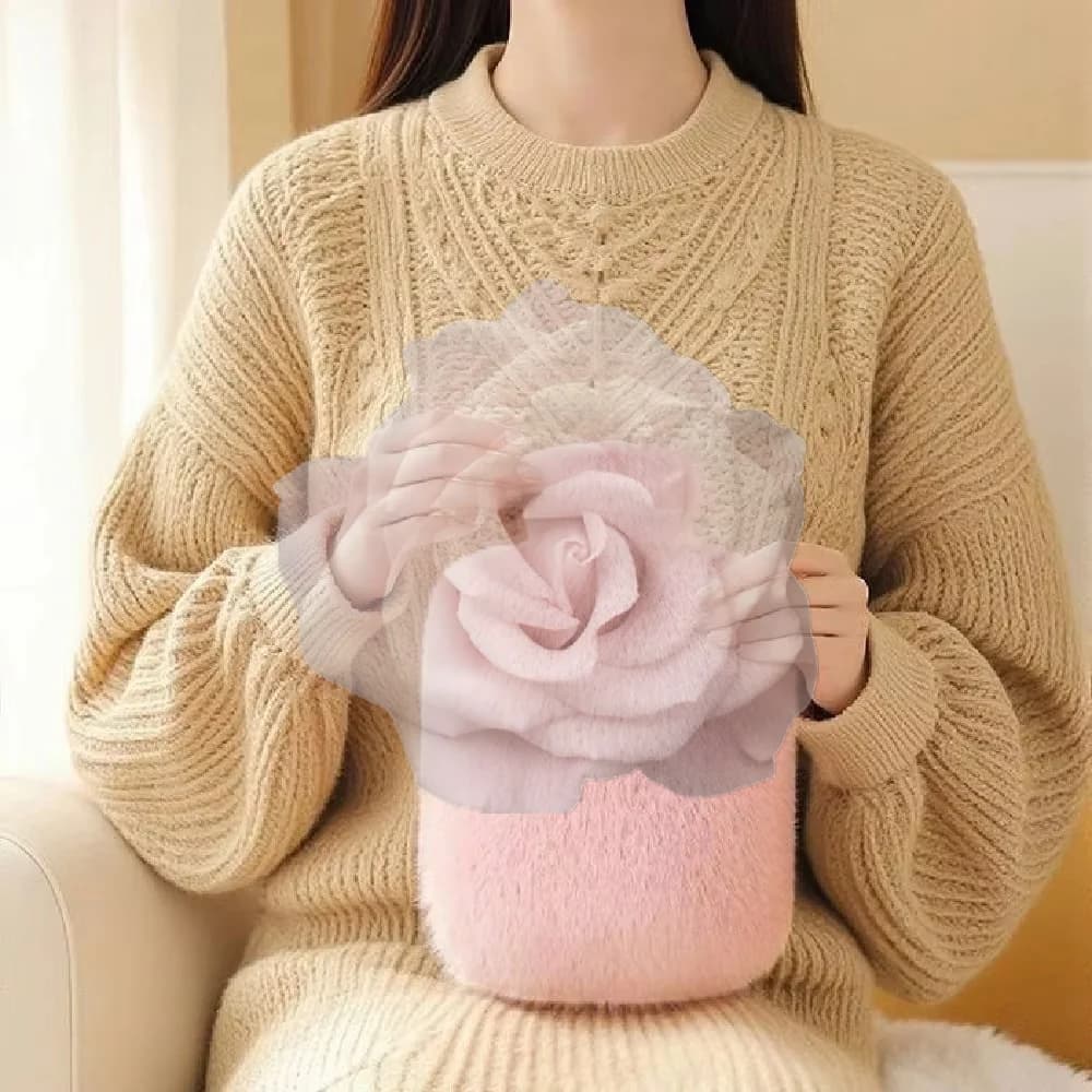 Popular 1Pcs Portable Hot Water Bag With Soft Plush Cover Reusable Leak-proof Removable Water Bag Hand And Foot Warmer Bag