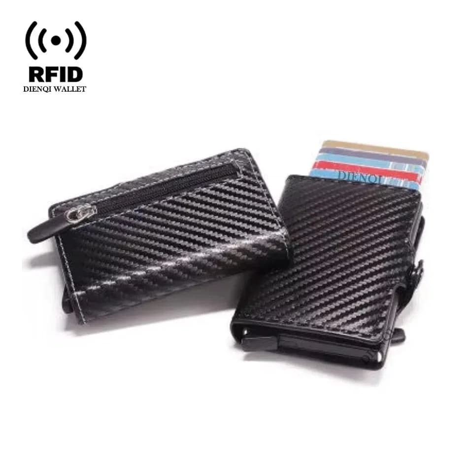 Portafogli in Pelle con Protezione RFID per Uomo, Porta Carte di Credito e Bancomat, Sottile e Elegante, Portamonete Smart per Uomini e Donne