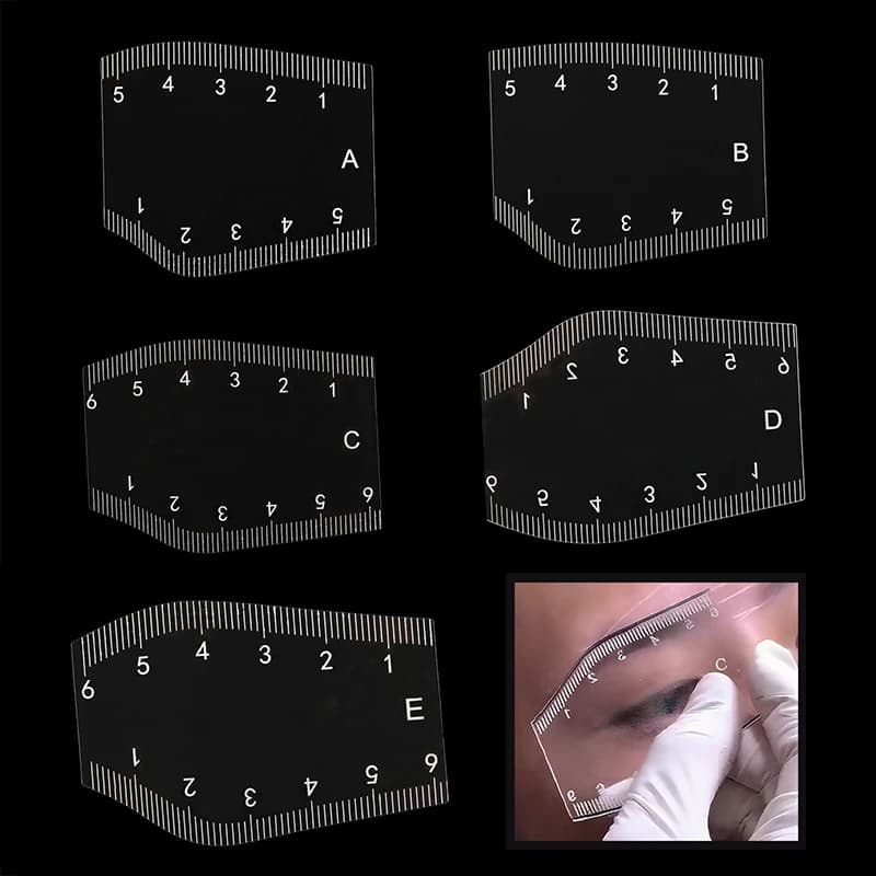 Set of 5 Eyebrows Wraps, Durable Tool for Modeling and Measure, Portable Drawing and Design Wrap