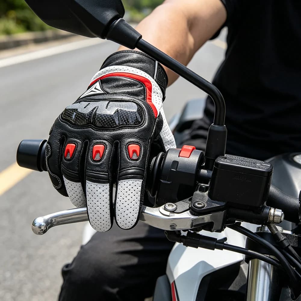 Motowolf Goatskin Leather Motorbike Gloves Motorcycle Equipment Touchscreen Anti-Slip Moto Glove for Racing Offroad Riding Items