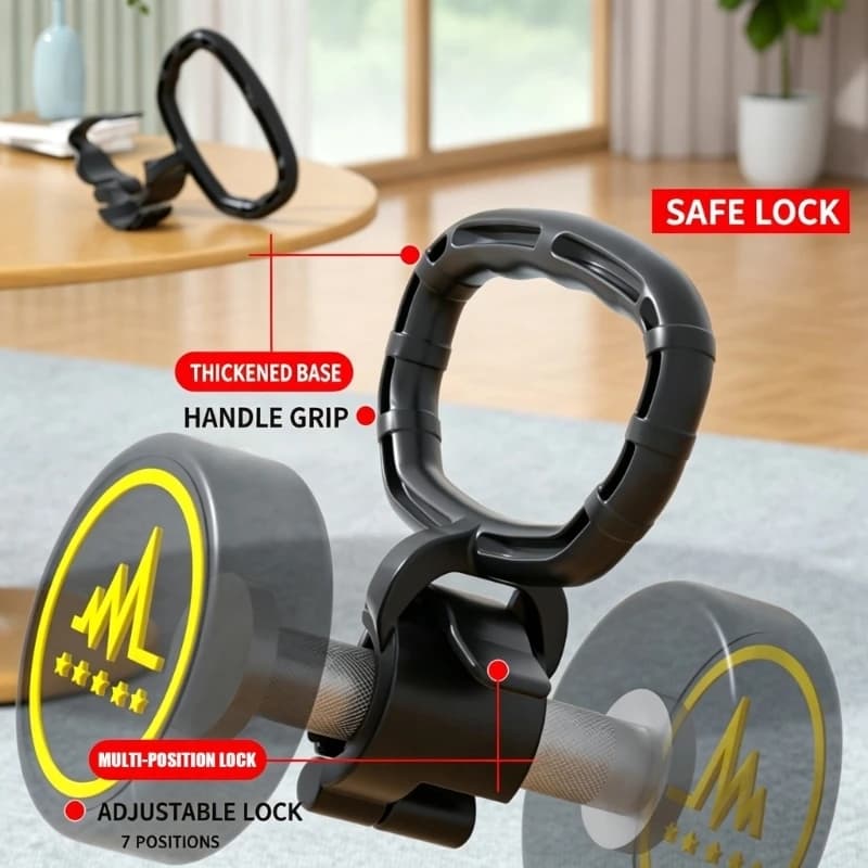 Textured Hold Kettlebell Handle for Weight Plates, Lock Design Training Accessory, 21 x 19 Plate Tool for Exercise 69HD