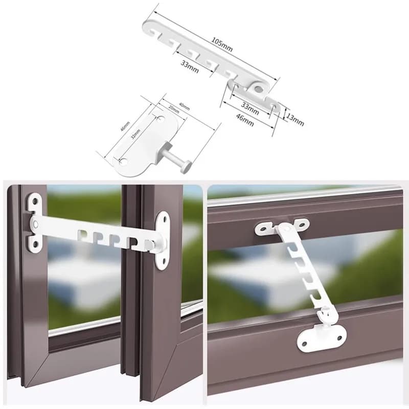 Nuovo limitatore per finestra interna, fermo per posizione, tappo per vento a battente, porta di sicurezza domestica, finestre, blocco a ghigliottina, protezione di sicurezza per bambini