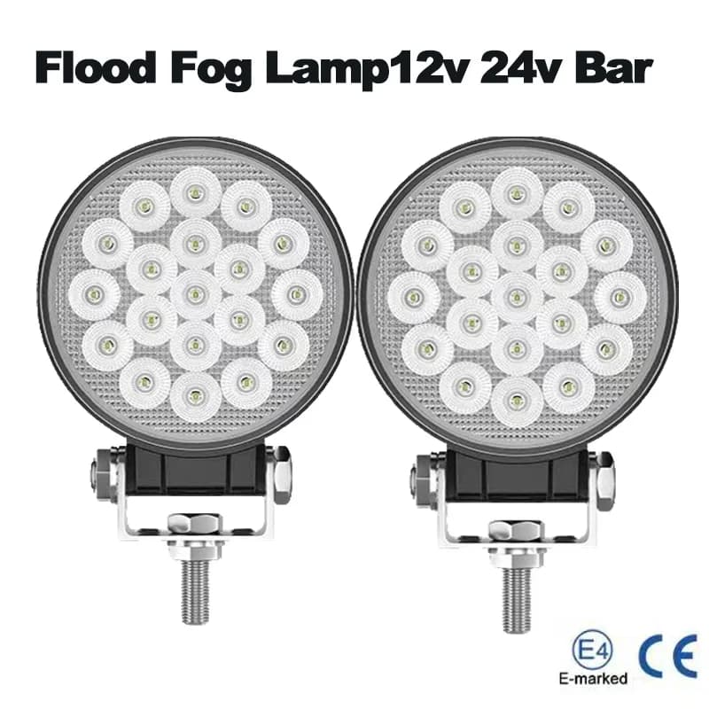 Faro da Lavoro LED 19W 19LED, Luce Antinebbia per Auto DC9-30V, Fari per Camion SUV 4X4 4WD, Faro Rotondo Fuoristrada