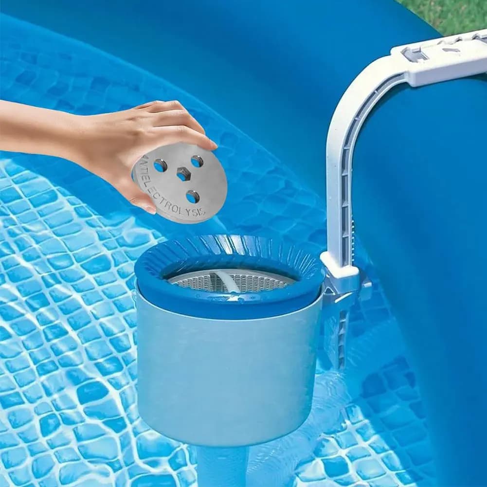 Peso del cestello per skimmer per piscina Peso dello skimmer per piscina Piastra anodo in zinco Mantieni il tuo cestino per skimmer in posizione per piscine con sistema di sale