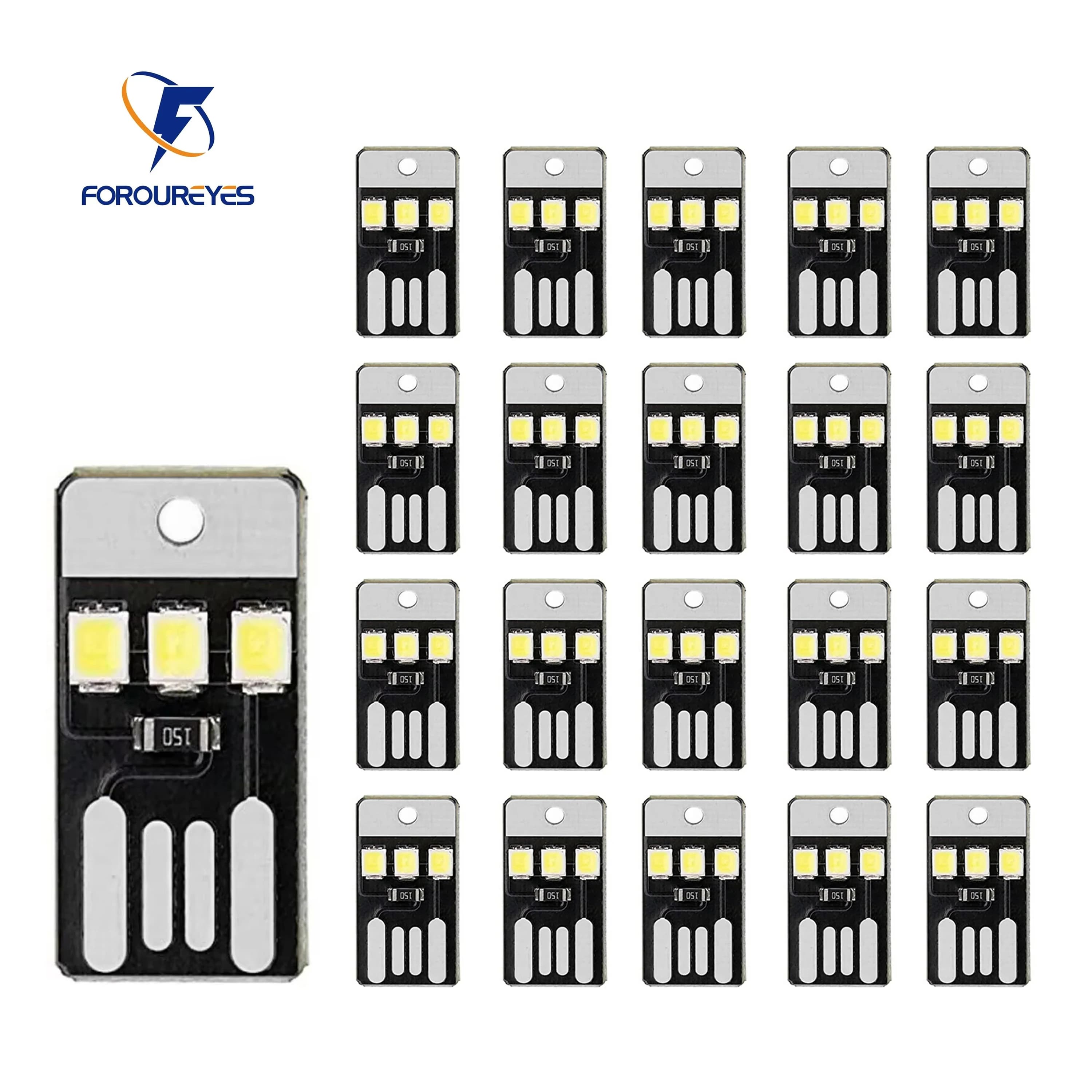 Pack of 20 Book Lights Mini Night Lighting 2835SMD Book Lamp Bulb 5V 0.2W LED USB Light for Laptop Power Bank