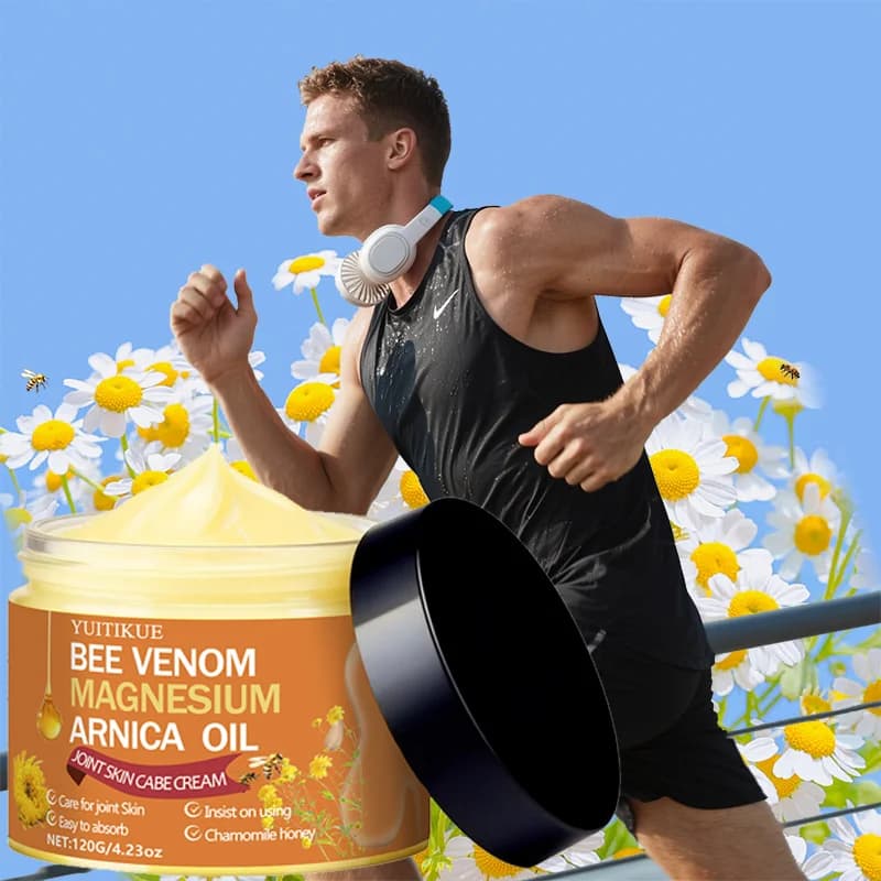 120g Bee Venom Arnica Magnesium Skin Cream, Fast Absorb Lotion for Hand Knee Elbow Joint Skin Daily Moisturizing