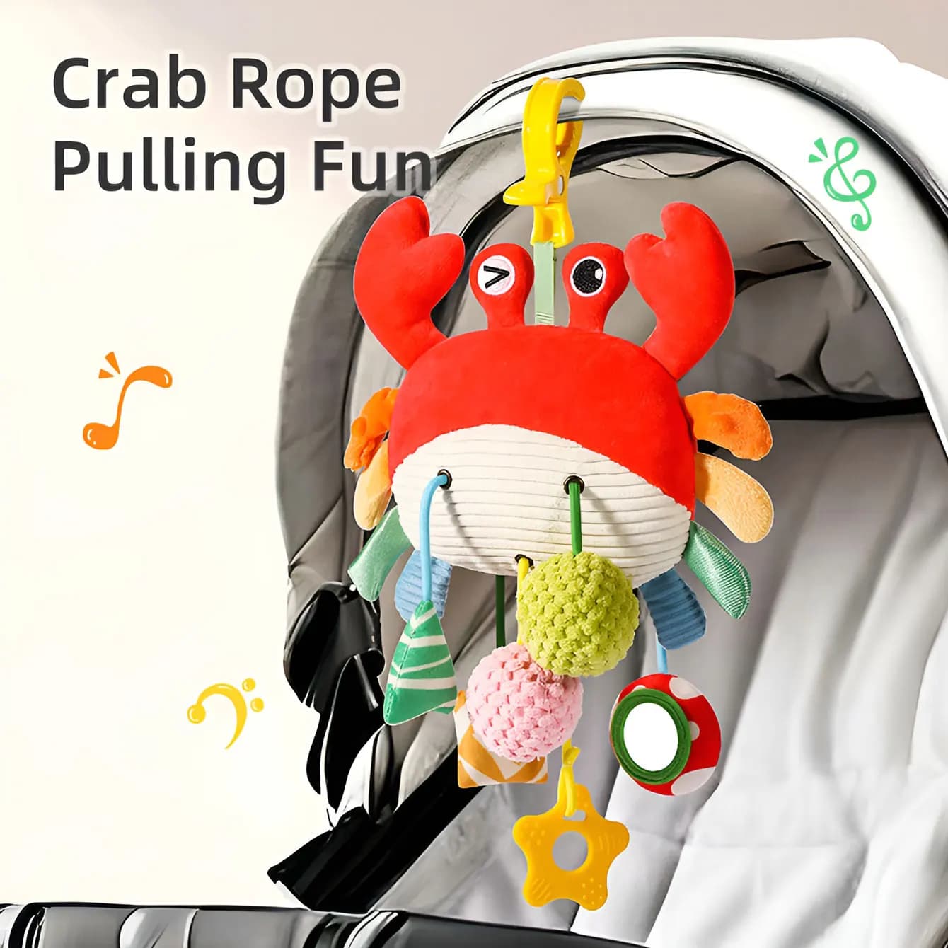 The pendant with cheerful toy doorbell with a bed hanger can be a cartoon-shaped pendant with a coulisse