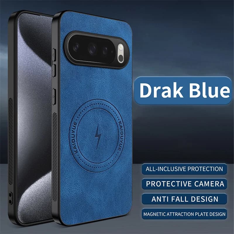 Luxury Classic Leather Magnetic Phone Case For Google Pixel 11 10 9 Pro XL 9A 8A 8 7 7A 6 6A For Magsafe Wireless Charging Cover