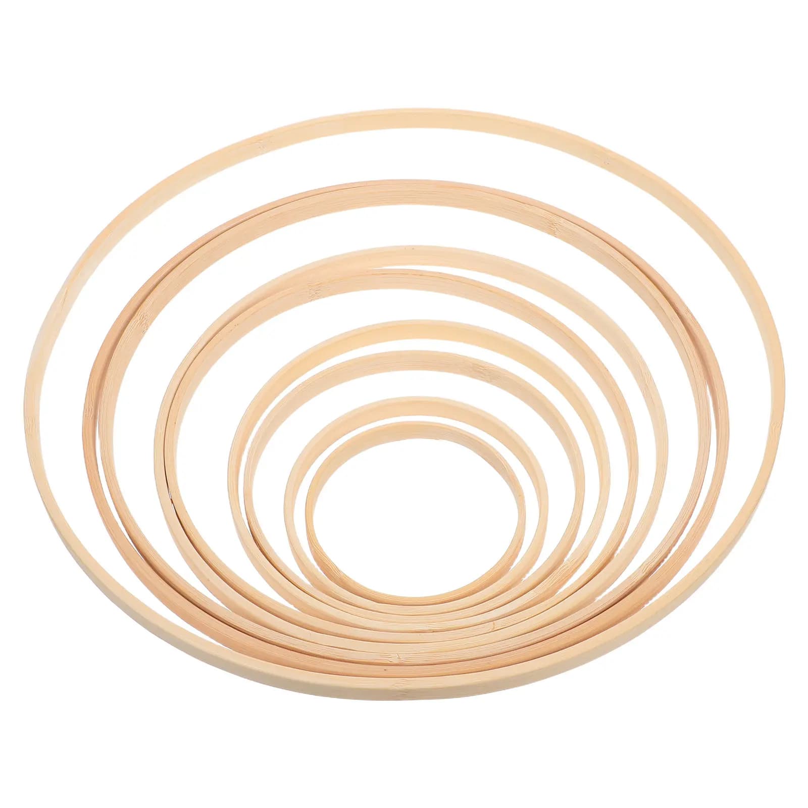9Pcs Bamboo Wreath Rings Handcrafted Floral Hoop Macrame Supplies for Dreamcatcher Wall Decor Wedding Ceremony Boho Interior