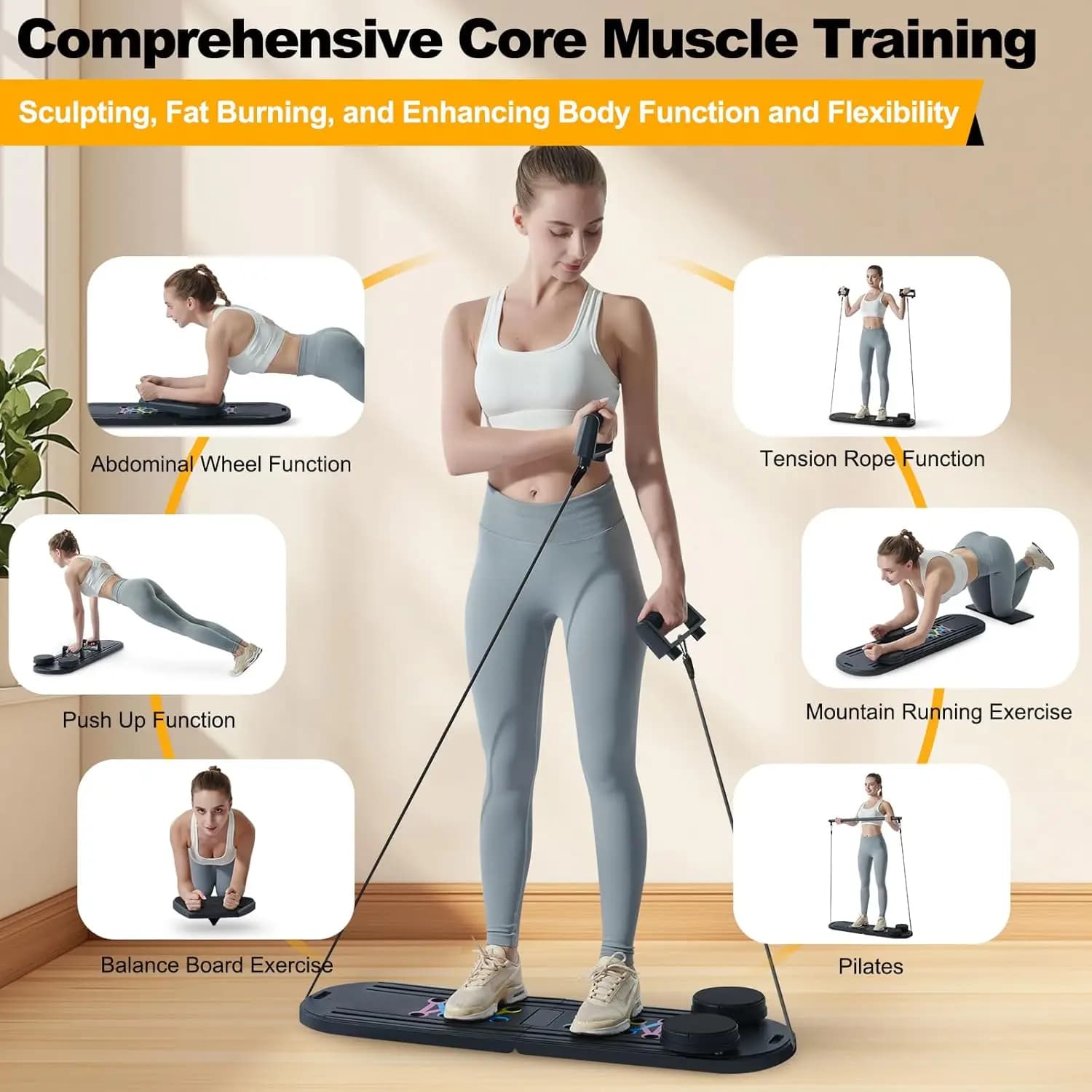 Reformers for portable multifunctional pilates 6 in 1 Ab wheel machine and boost table for home training Ab Reformer for home use