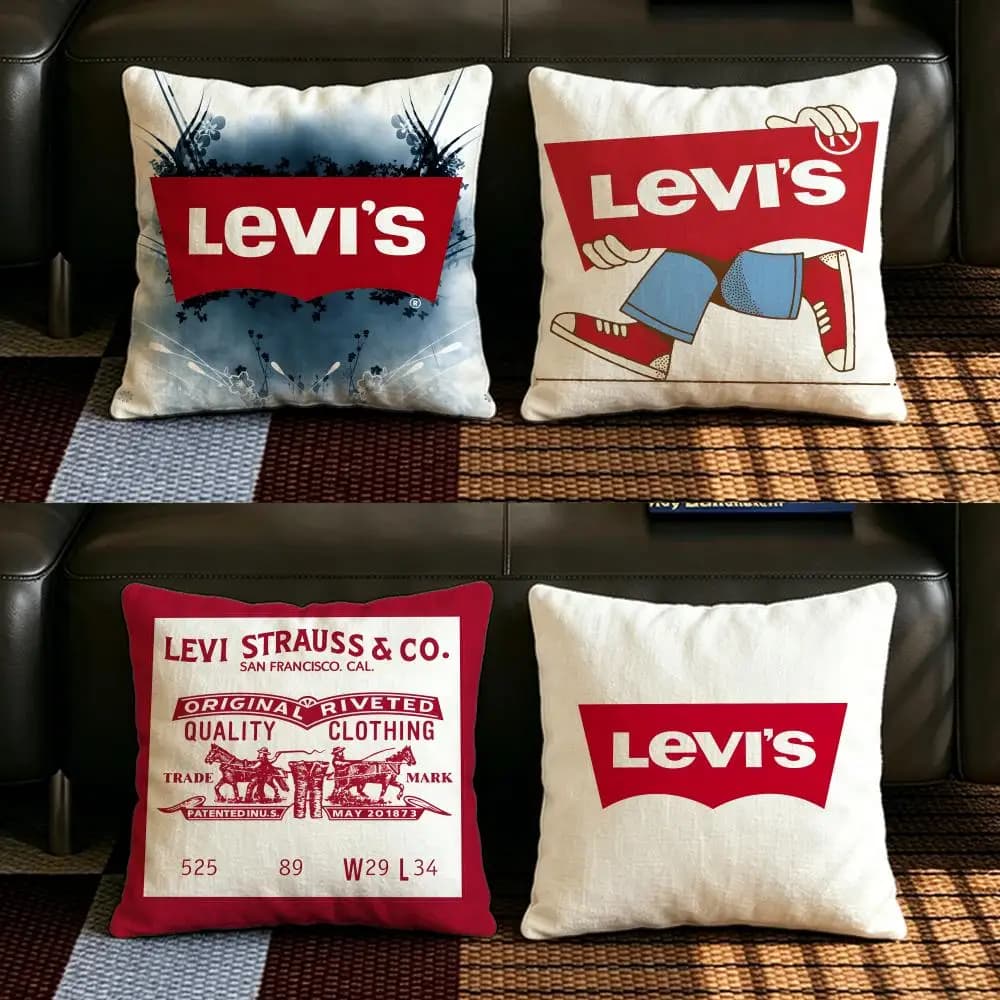 Set di Federe L-Levi's-S in Lino Naturale, Decorazione Tutto-in-Uno per Divano, Camera da Letto e Sedia