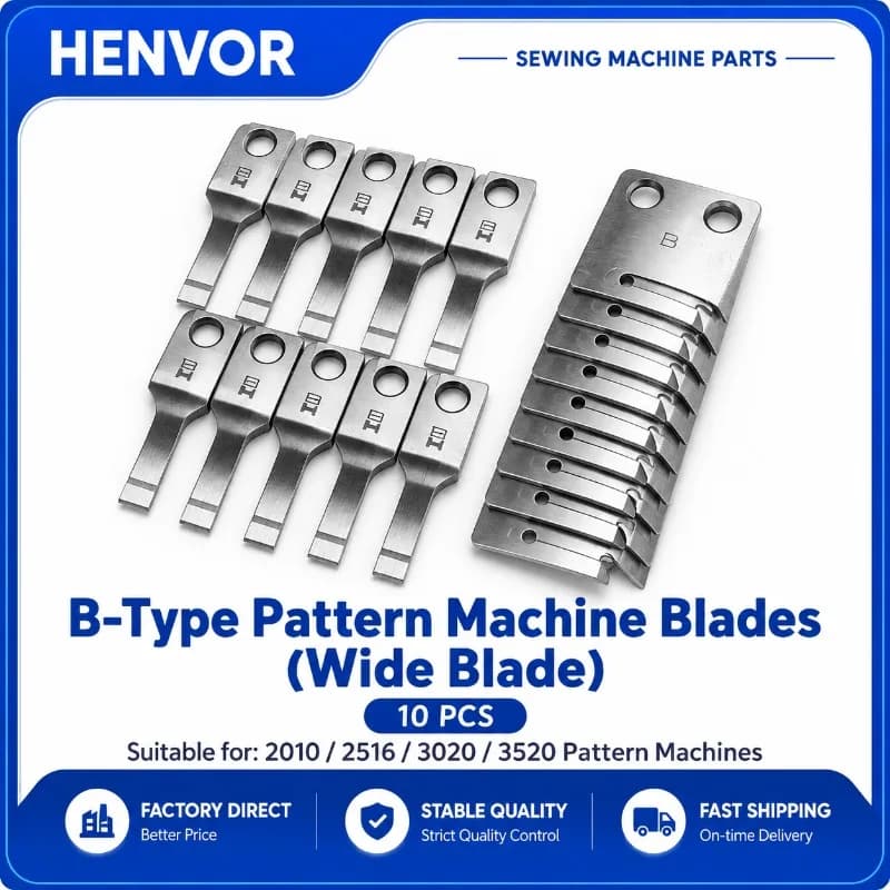 HENVOR B-Type Thread Cutting Blade for Computer Pattern Sewing Machine Replacement Knife