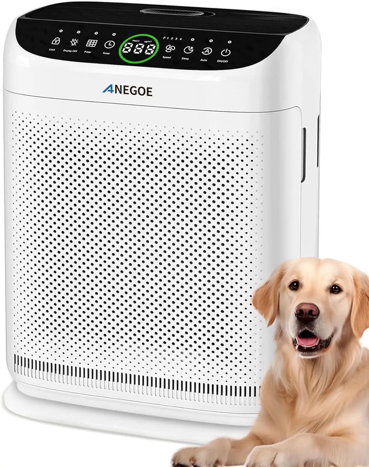 Purificatore d'aria per ambienti di grandi dimensioni per animali domestici e polvere, filtro HEPA con telecomando, prefiltri lavabili, copre 2500 piedi quadrati