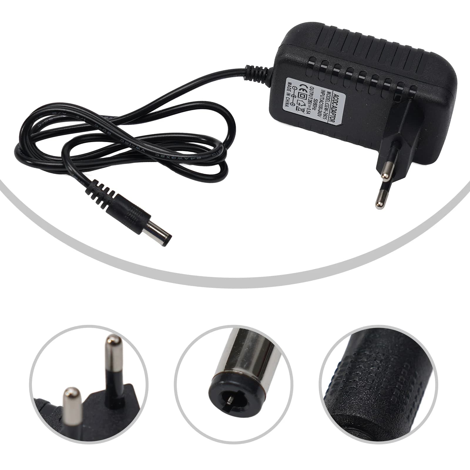1pc Eu charging cable 5.5x2.1mm connector 15.6W DC 26V 0.6A for Grundig VCP3830 wireless portable vacuum cleaner 9178016982