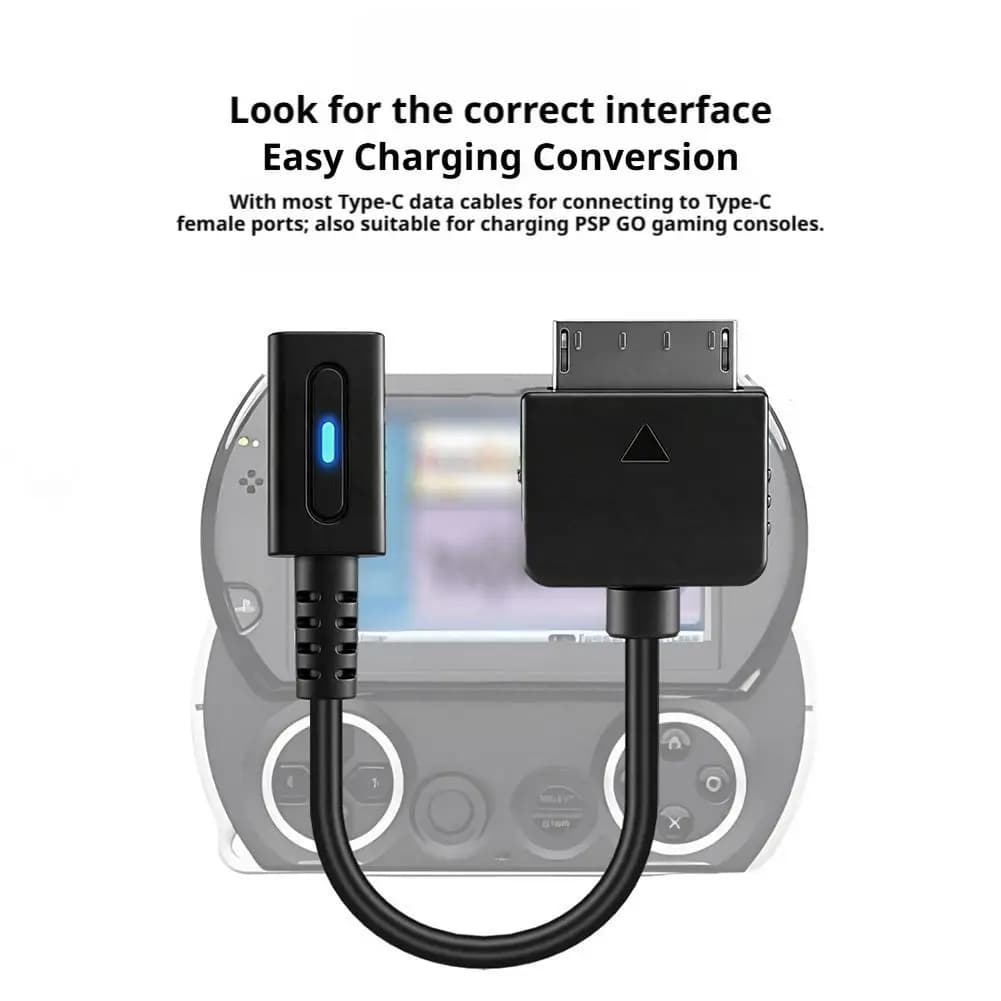PD Type Game Console USB C Cable Type C Fast Charging LED Converter Cord Data Transfer Data Sync Power Wire for Sony PSP Go