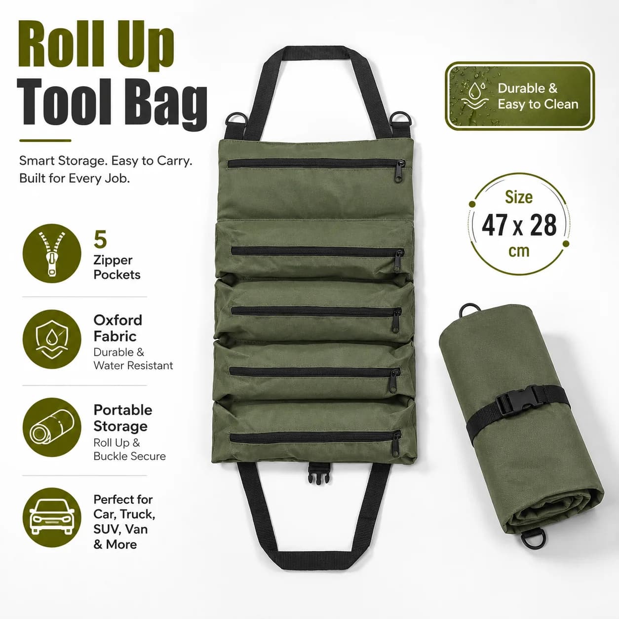 Porta Attrezzi bag Resistant - Organizer Multipurpose Oxford Fabric for Garage, Ideal for Mechanical/Electricists/Falegnami