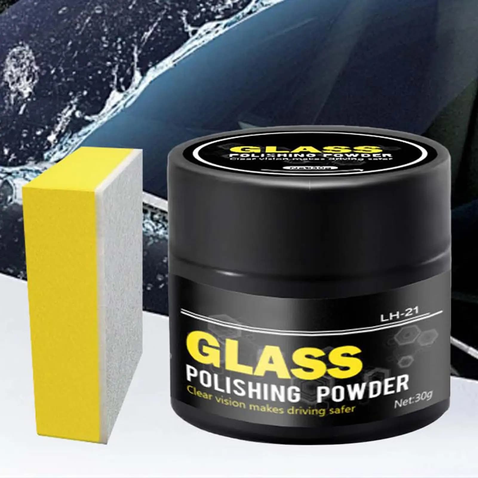 Polvere di Ossido di Cerio per Lucidatura Vetri, Kit Riparazione Specchietti Auto, Composto Anti-Graffio per Auto, Detergente per Pellicola Oleosa sui Vetri di Casa