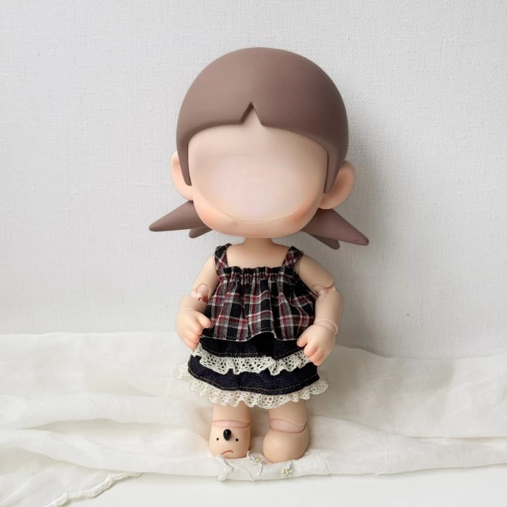 3 Styles Versatile Black Denim Skirt for 10cm Stuffed Animal Doll Replacement Clothes Cake Skirt Straight Pants