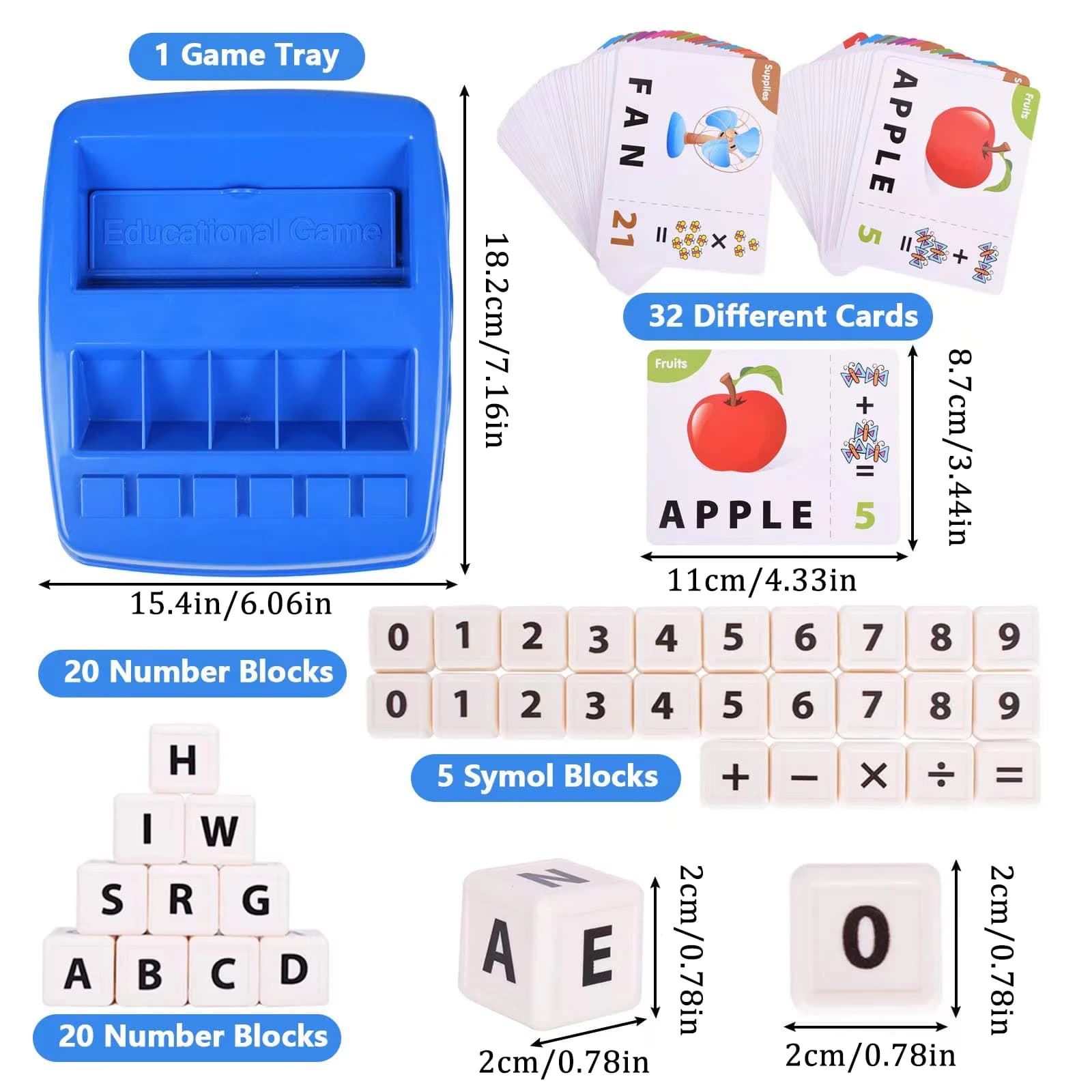 Alfabeto educativo Ortografia Numero Gioco di memoria corrispondente Giocattolo interattivo per l'apprendimento genitore-figlio per bambini Tabellone delle lettere inglesi