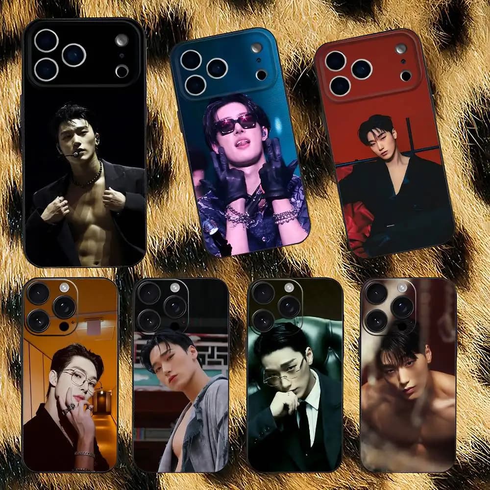 Hot Kpop A-ATEEZ Phone Case for iPhone 17,16,15,14,13,12,11,Pro,XS,Max,XR,Plus,E,SE4,Mini Soft Cover Black