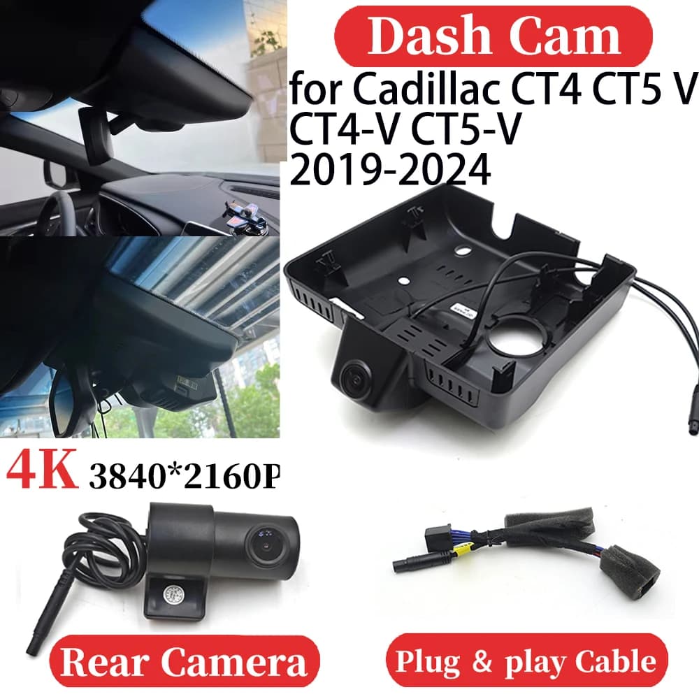 ZJCGO for Cadillac CT4 CT5 V CT4-V CT5-V 2019-2024 UHD Auto 4K Video Recorder DVR Dash Cam Dash Camera Plug and play
