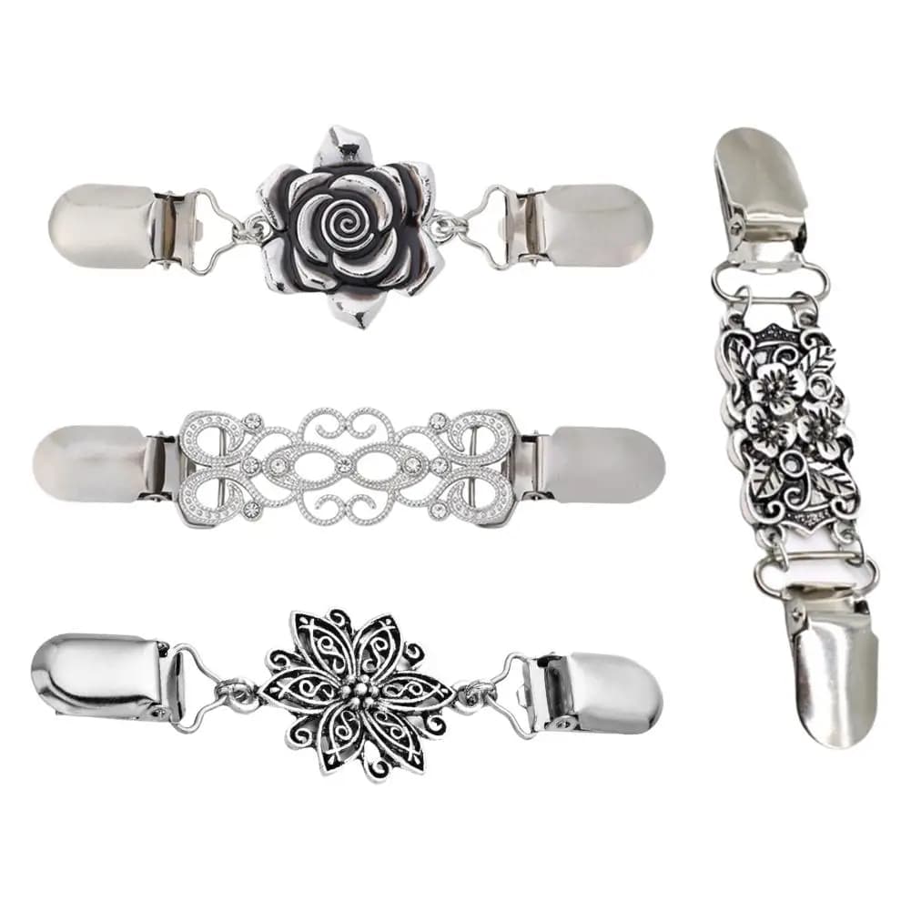Anti-exposure Brooch Cinch Clip Vintage Carved Sweater Buttons Dress Clips Back Cinch Cardigan Clip For Women Shirt Clips HOT