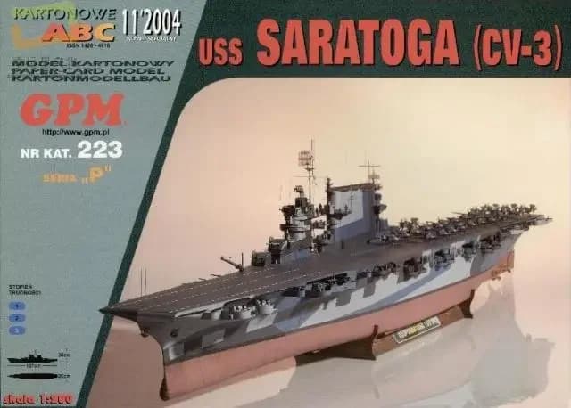 1/280 Aircraft Carrier Saratoga 3D Paper Model DIY Handmade Papercraft Toy