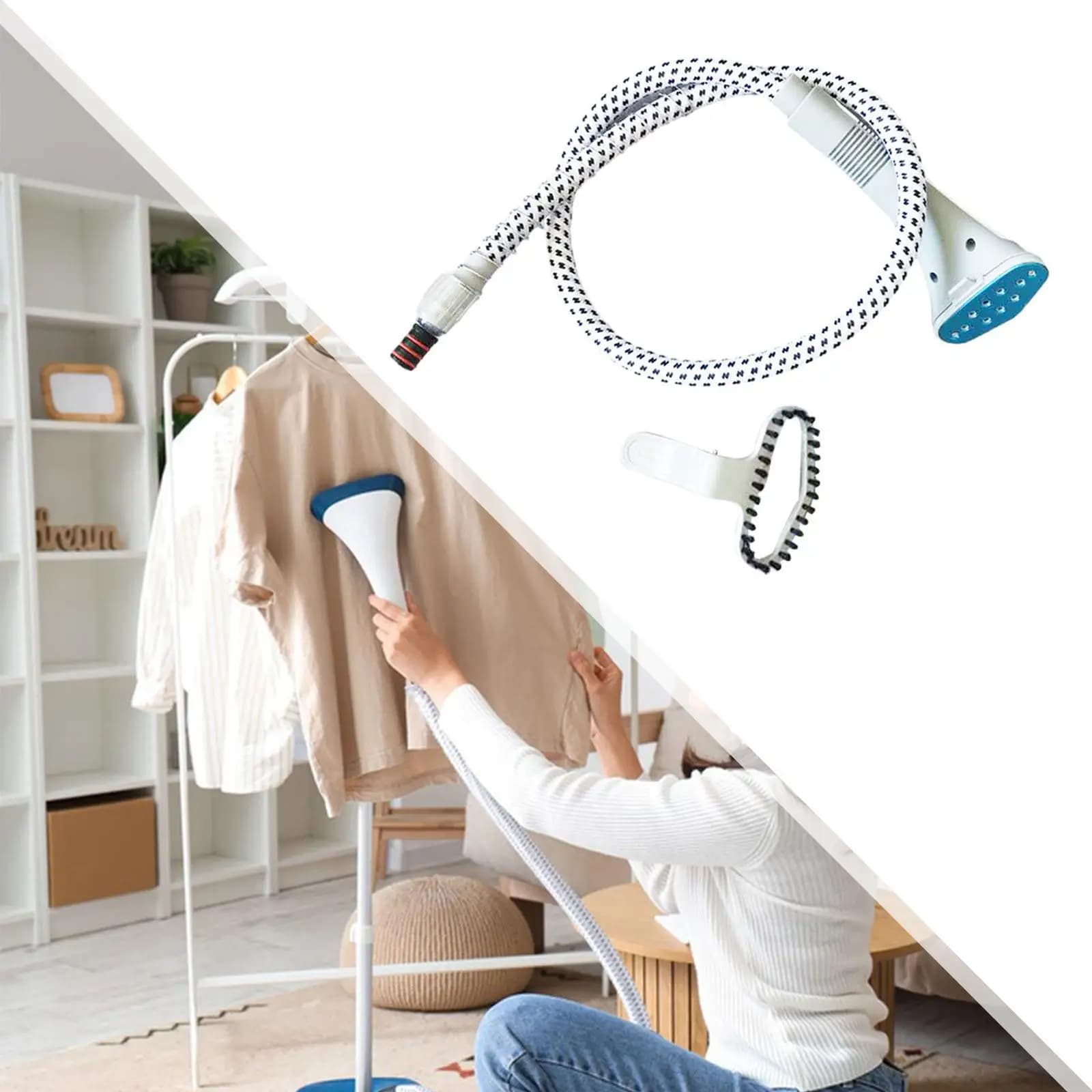 Steam Iron Clothes Accessory Garment Steamer Guide Hose with Long Nozzle Universal Replacement for Home Fabric Care