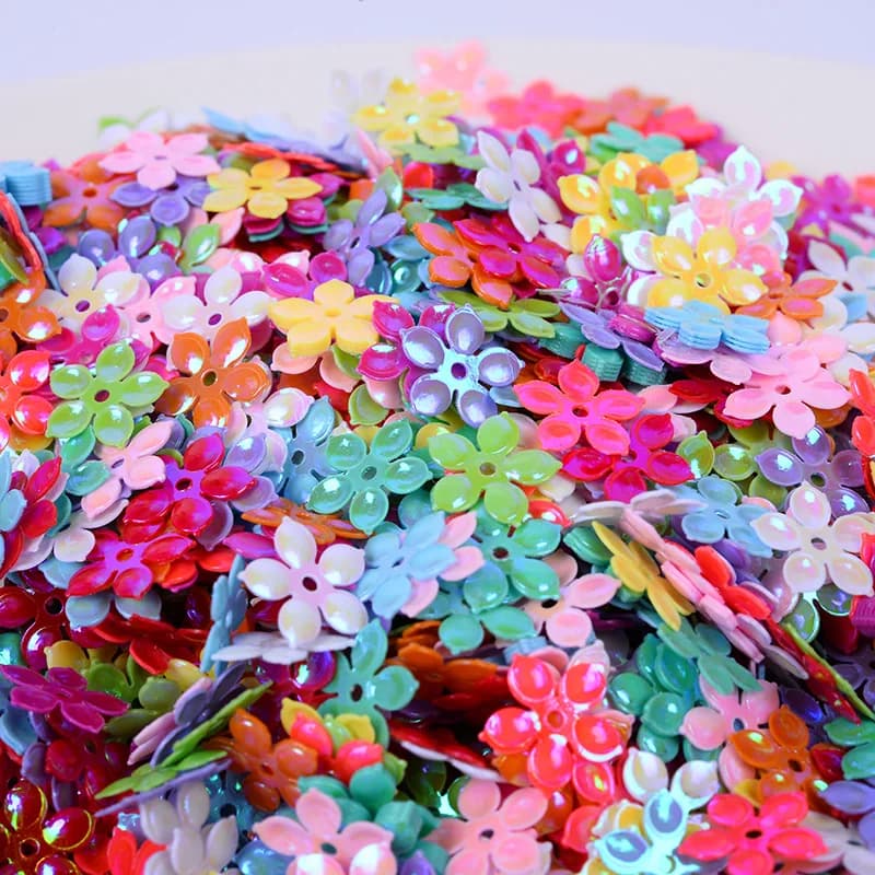 500g/sacchetto Paillettes a Forma di Prugna Concava da 9mm - Scaglie Glitterate Iridescenti per Slime e Lavoretti Fai-da-te, Accessori per Decorazioni Unghie