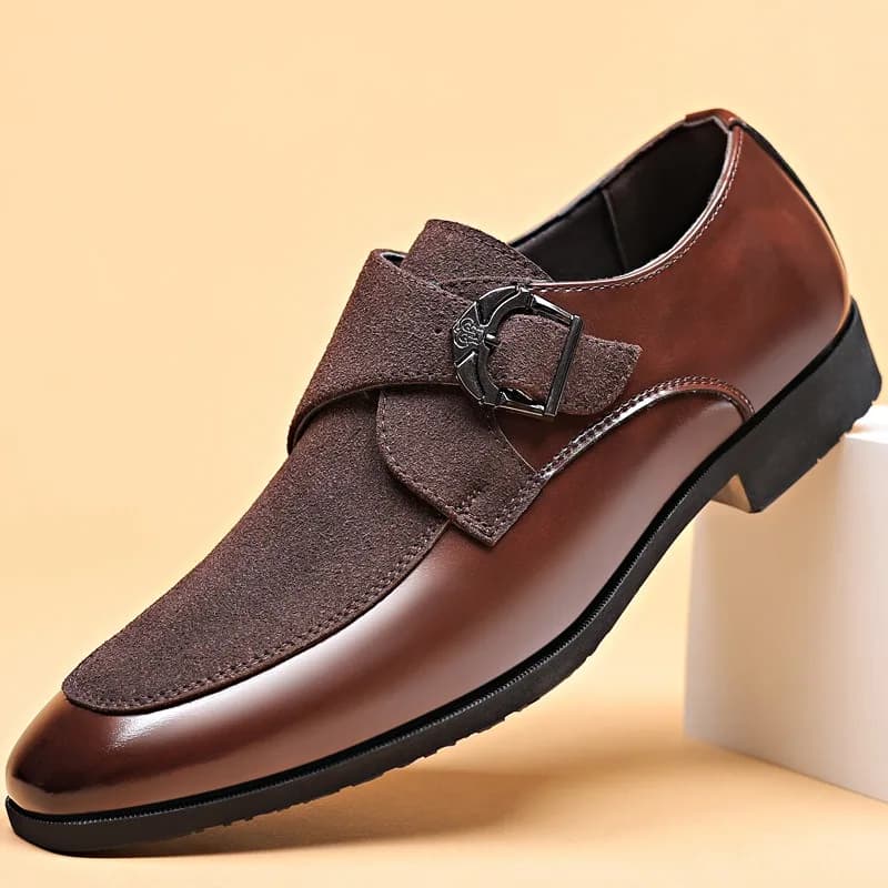 size 38-48 brown monk strap shoes man formal loafers shoes for man slip on black man dress shoes oxfords casual business