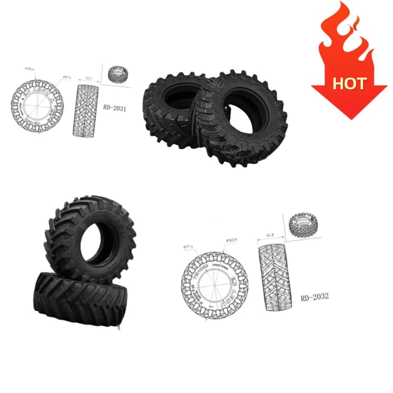Pezzi di ricambio Accessori per pneumatici per ruote posteriori in gomma per trattore idraulico LESU 1/14 RC AOUE 1050 Modello di veicolo per auto