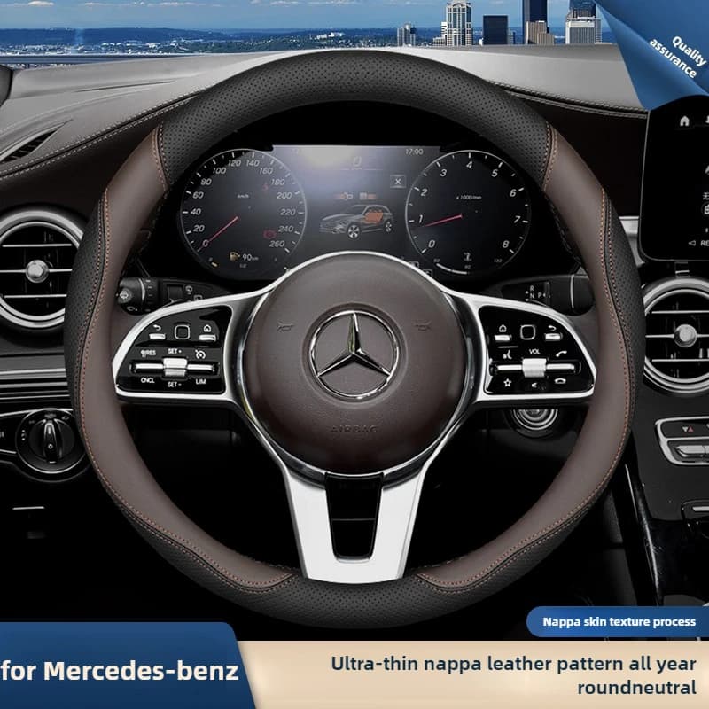 Coprivolante per auto in pelle per Mercedes Benz W214 C200 Classe V GLE Classe E GLA 200 GLC CLA A200 Accessori interni 2025