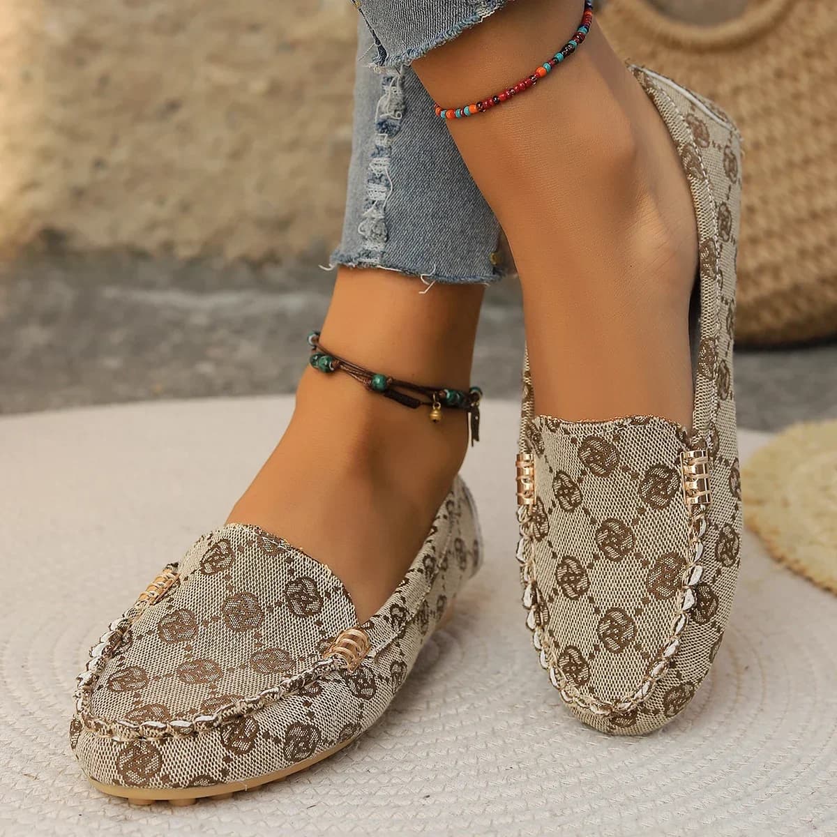 Appartamenti delle donne Primavera Autunno Mocassini resistenti all'usura Moda casual Scarpe singole Scarpe da ginnastica piatte morbide antiscivolo Donna Zapatos De Mujer