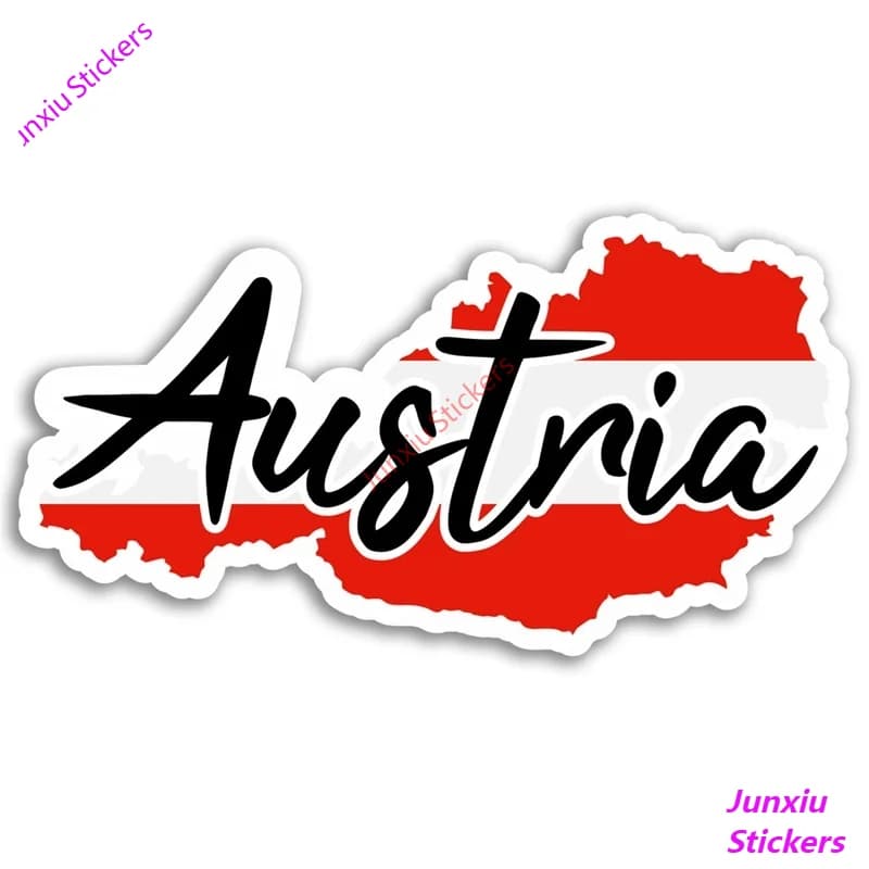 Mappa dell'Austria Adesivi e decalcomanie per auto in vinile - Adesivo da viaggio con bandiera Laptop Bagagli Decalcomania per finestrino dell'auto Accessori per auto KK10 * 10 cm