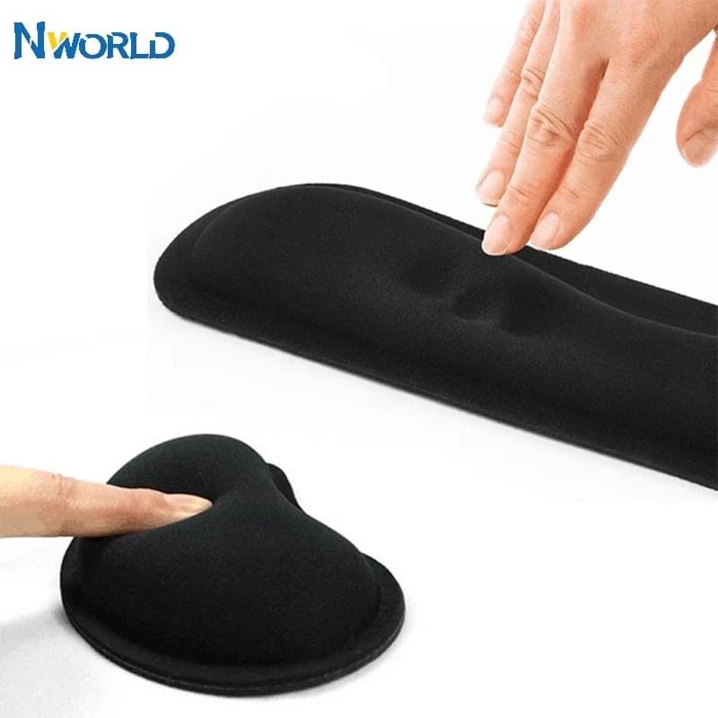 Tappetino per mouse da gioco Comfort 3D con poggiapolsi in gel di silice, cuscino per le mani in memory foam, tappetino ergonomico per mouse per giocatori PC