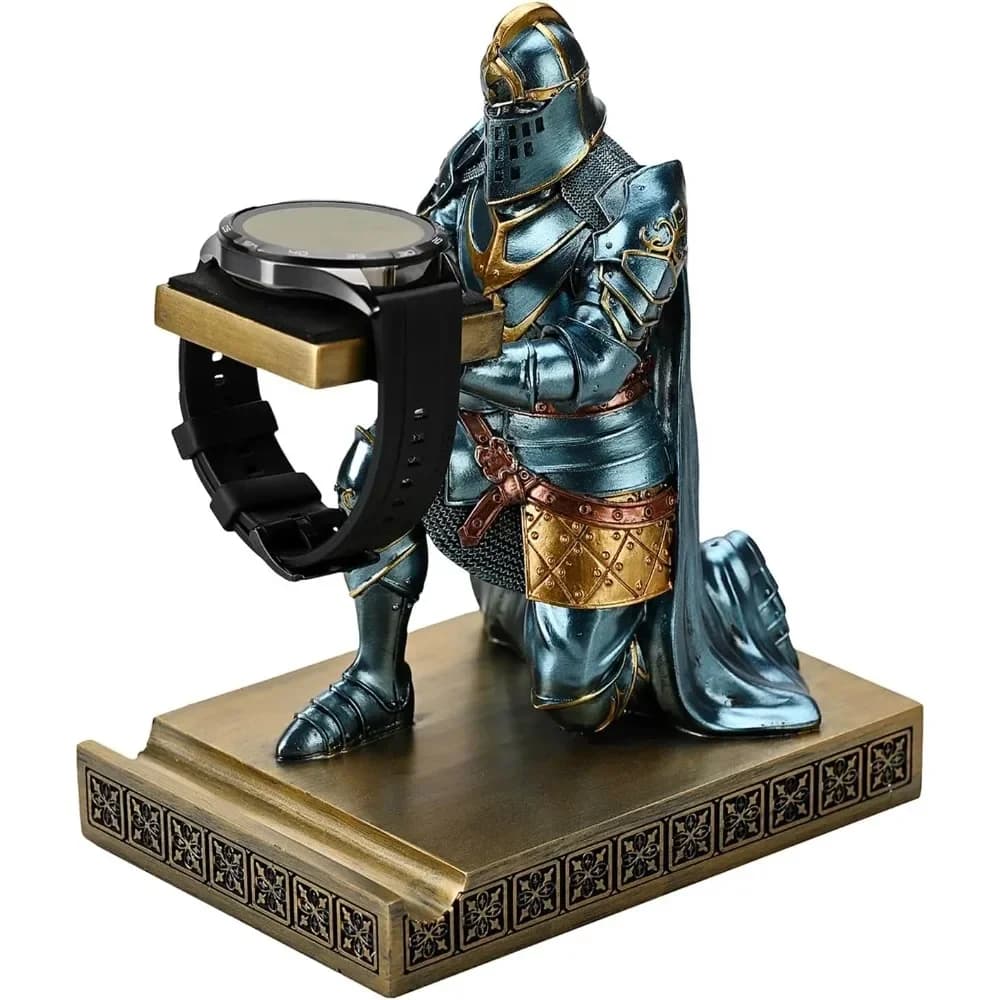 Espositore per orologi Occhiali gioielli braccialetto collana supporto Vassoio torre Portapenne in resina Guerriero Cavaliere Ufficio