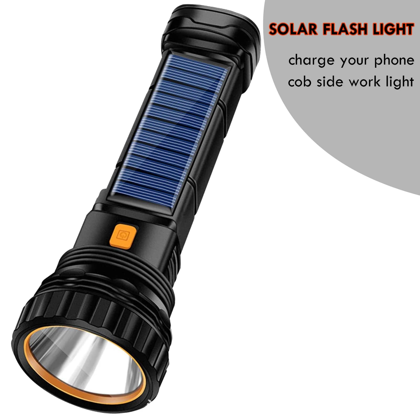 Torcia solare a LED impermeabile per esterni Flash Light 1000 lumen ricaricabile solare/USB ricarica di emergenza luce stroboscopica