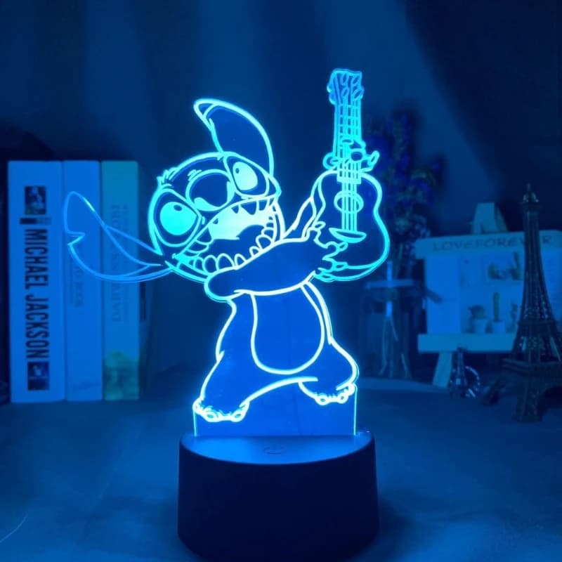 Merchandise Disney Stitch, Statuetta Acrilica Luminosa Cartoon, Luce Notturna Creativa per Camera da Letto, Ornamento Regalo