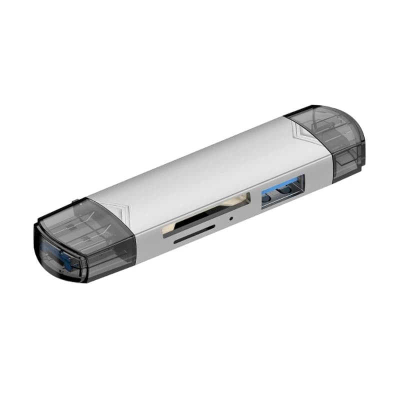 U55B USB3.0 USB C TF Card Reader 6 in 1 Aluminum Memory Card Reader Connector for Laptop Tablets Smartphone Accessories