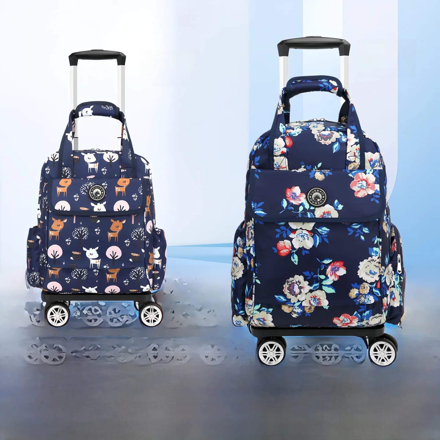 Lightweight Portable Backpack Wheel Suitcase Travel Bag Short Trip Check-In School Universal Pull Rod Backpack Oxford Cloth