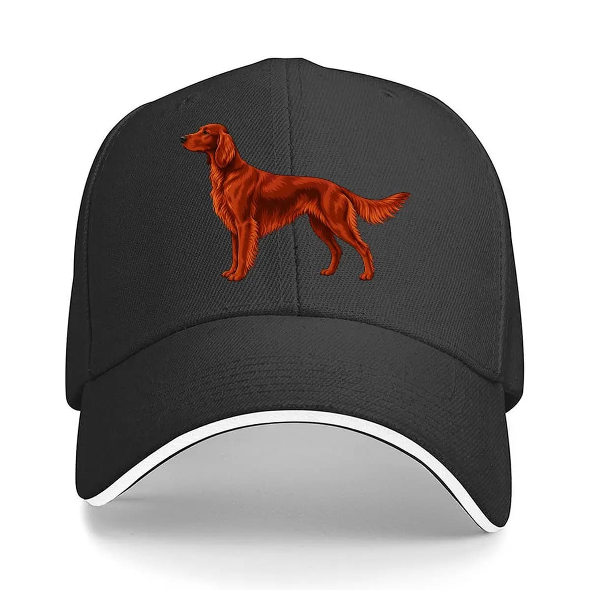 Red Irish Setter Dog Illustration Sandwich Baseball Cap Sun Cap Outdoor Workouts Hat