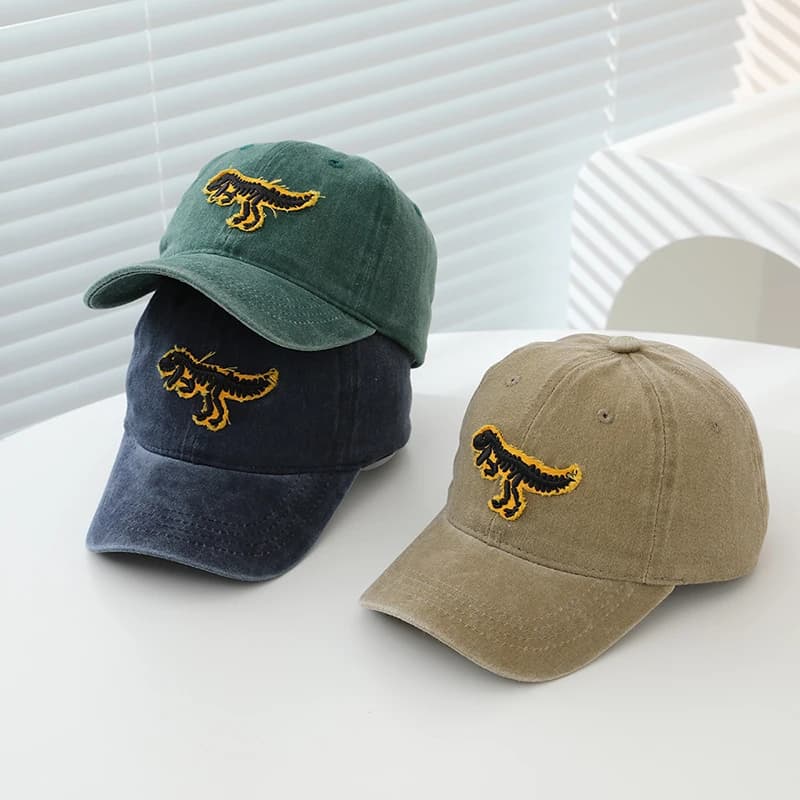 Cappellini Sportivi per Bambini, Berretti da Baseball per Ragazzi 2026 Estivi con Dinosauri Ricamati, Cappelli da Esterno Regolabili per Bambini 2-8 Anni