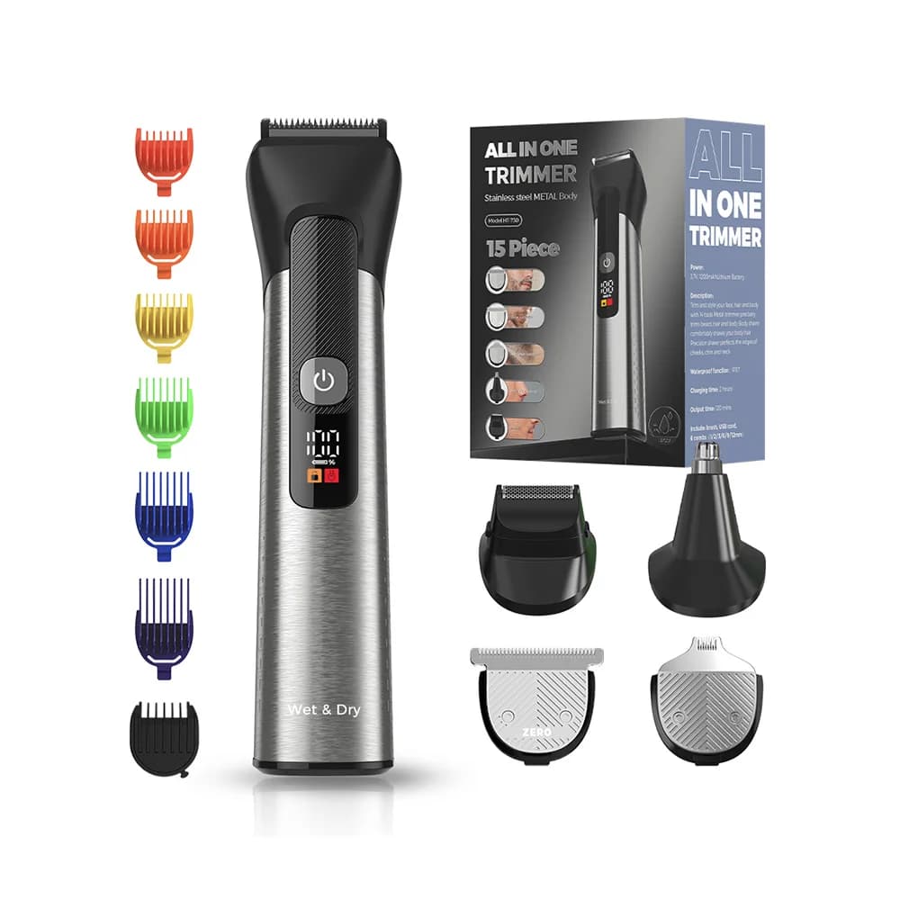 Trimmer per barba da uomo, tagliacapelli IPX7 Tagliacapelli per naso Trimmer per viso da uomo Trimmer di precisione senza fili