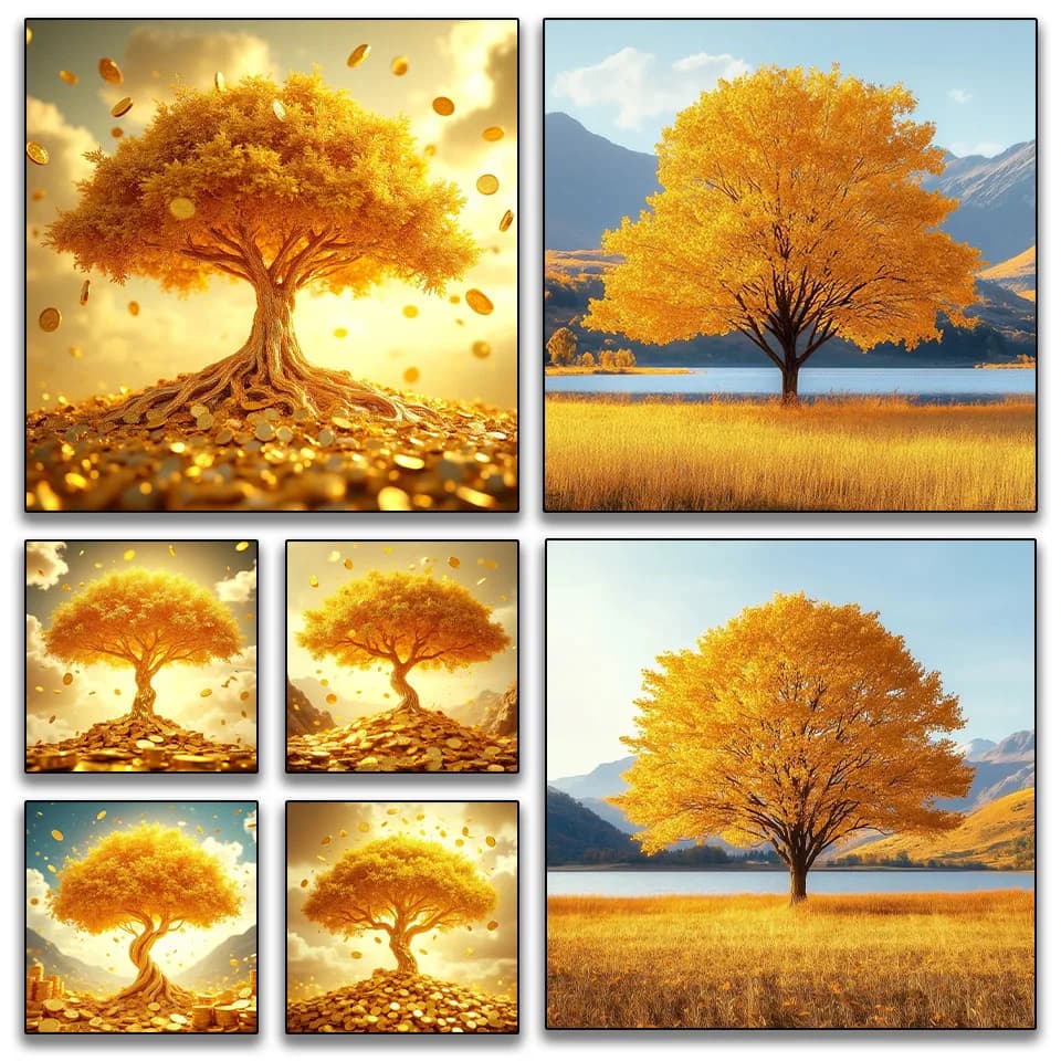 DIY diamond painting diamond mosaic Money tree embroidery 5D full drill square round rhinestone cross stitch kit home decoration