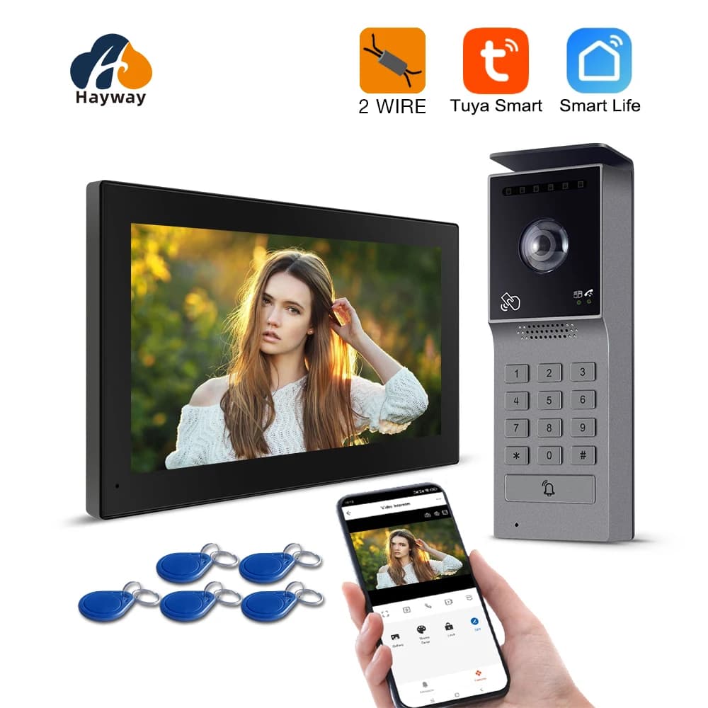 Tuya Wifi Smart Home Video intercom Video intercom 1080P Touch Monitor 7 '2 wires Bell Security system for camera for door