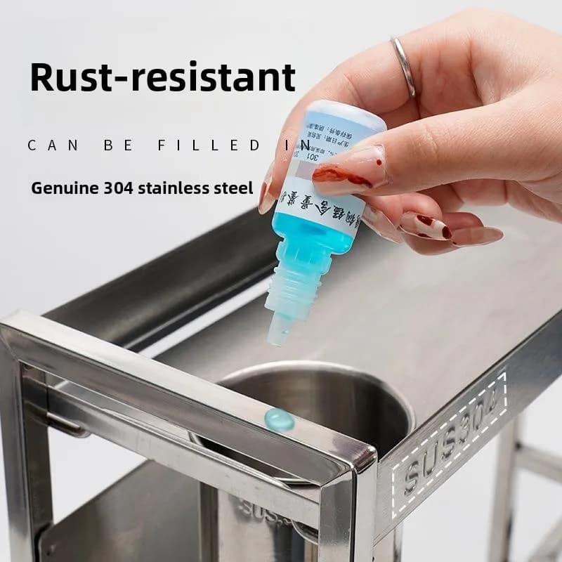 Kitchen Storage Rack 304 Stainless Steel Spice Holder Knife Rack Organizer Durable Practical Kitchen Accessory for Utensils
