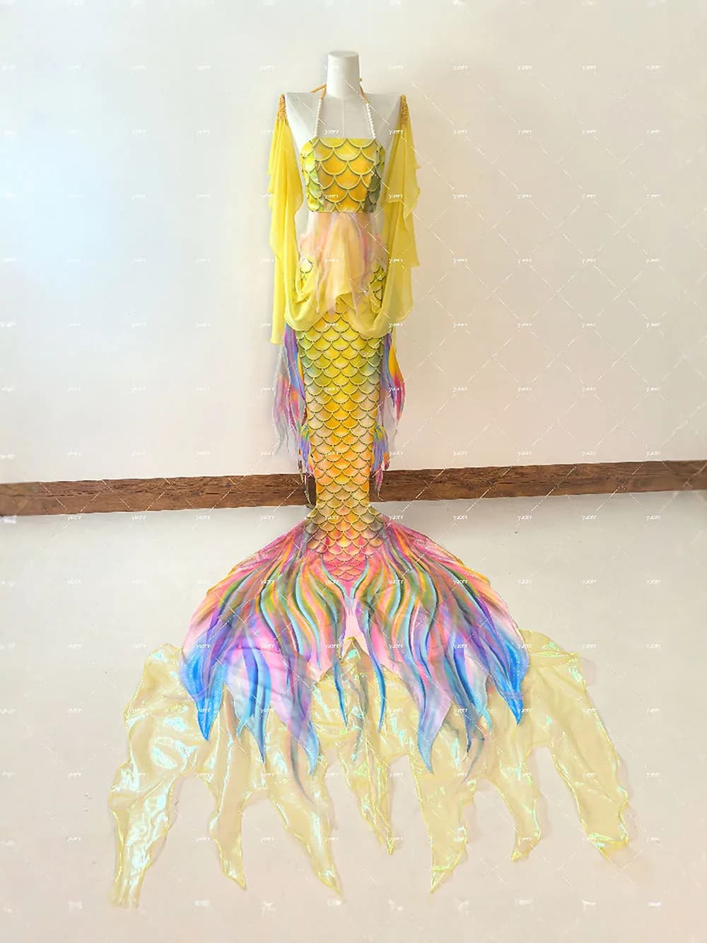 Tailored National Style Oceanarium Mermaid Swimsuit Shooting High-Definition Mermaid Floating Veil Fish Tail Diving Free Diving
