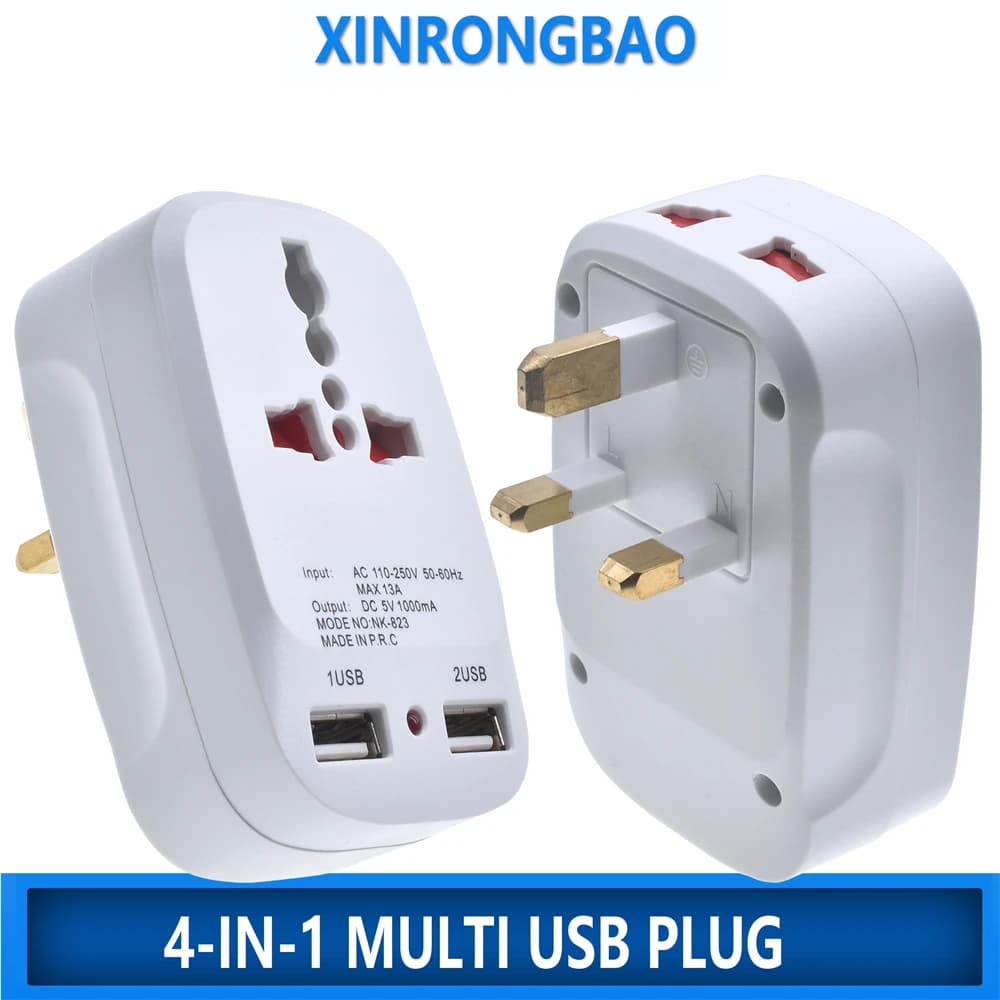 Adattatore universale per spina internazionale 2 porta di ricarica USB adattatore per caricabatterie ca da viaggio mondiale convertitore ue e regno unito con LED MAX13A